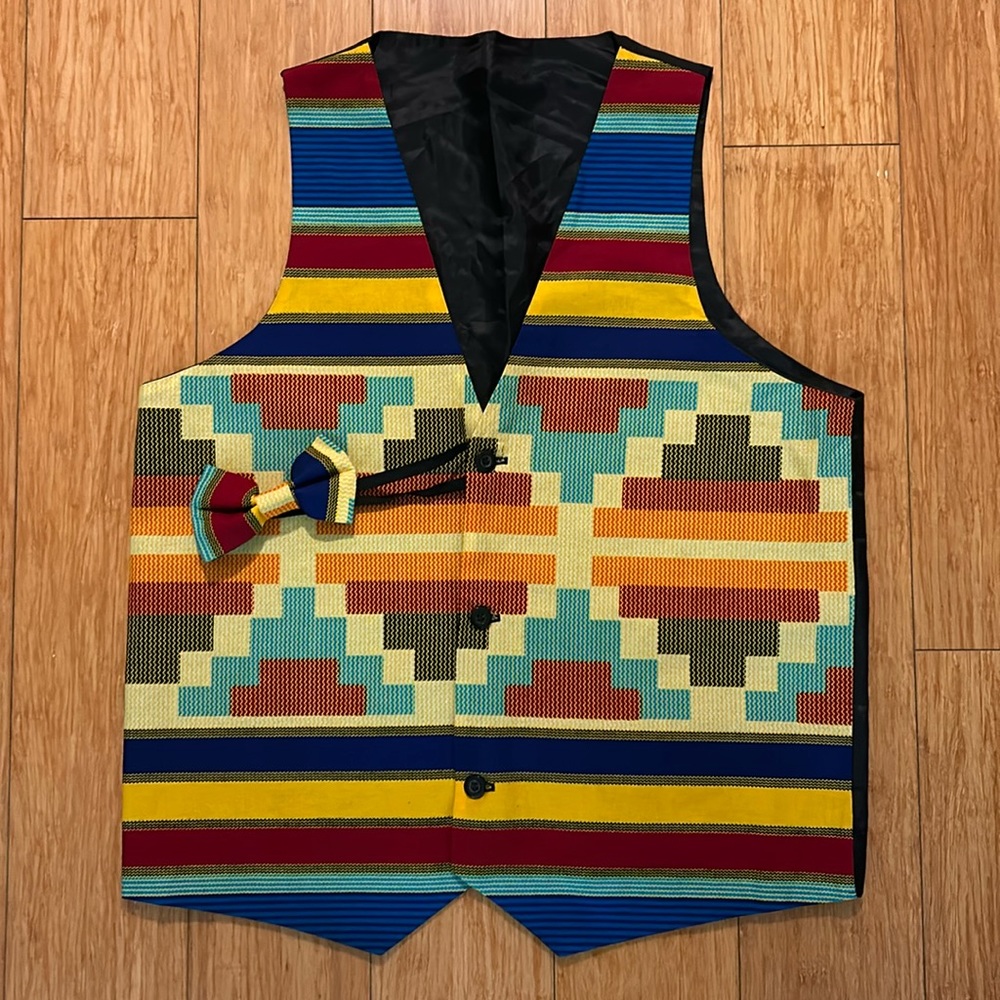 Men Africa Print  Vest